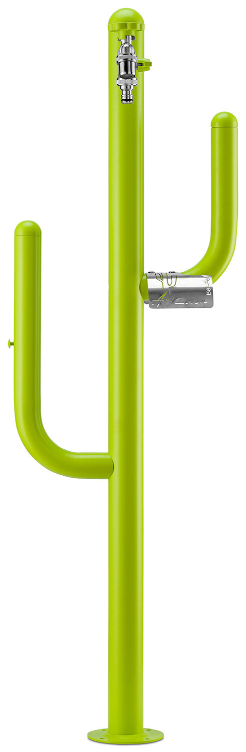 Fontana a Colonna Rubinetto Doppio in Ottone e Porta Tubo Arizona Belfer 42/ARZ Verde Acido