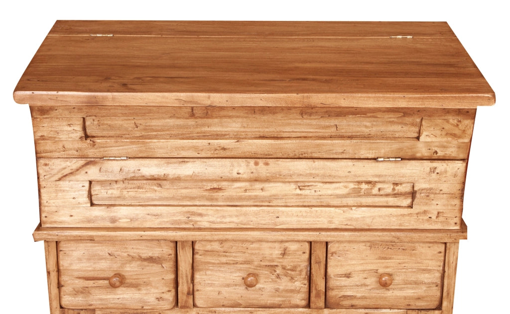 Biscottini Madia in legno massello di tiglio finitura naturale L81xPR45xH92 cm. Made in Italy