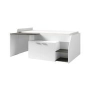 Letto Combinato ZOLA con Scrivania - Color Bianco Satinato e Grigio - 204 x 90 x 135 cm