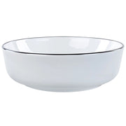 Lavabo Bianco con bordo nero Ceramica lucida ⌀ 42 cm Lavabo da bagno ovale