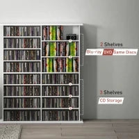 Mobile Libreria porta CD a 16 Ripiani dal Design Moderno in Legno, 106.5x24x126.3 cm, Bianco