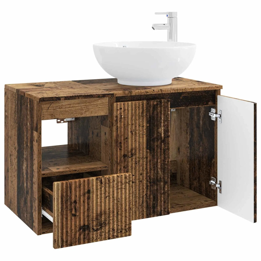 Set di mobili per il bagno 2 pz Legno antico 3404092
