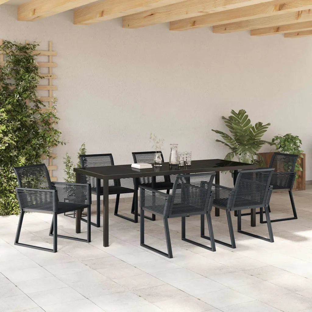 Set da Pranzo per Giardino 7 pcs Nero 3379315