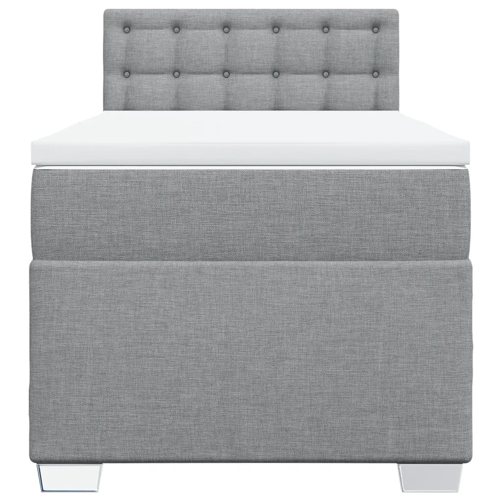 Giroletto a Molle con Materasso Grigio Chiaro 90x200 cm Tessuto