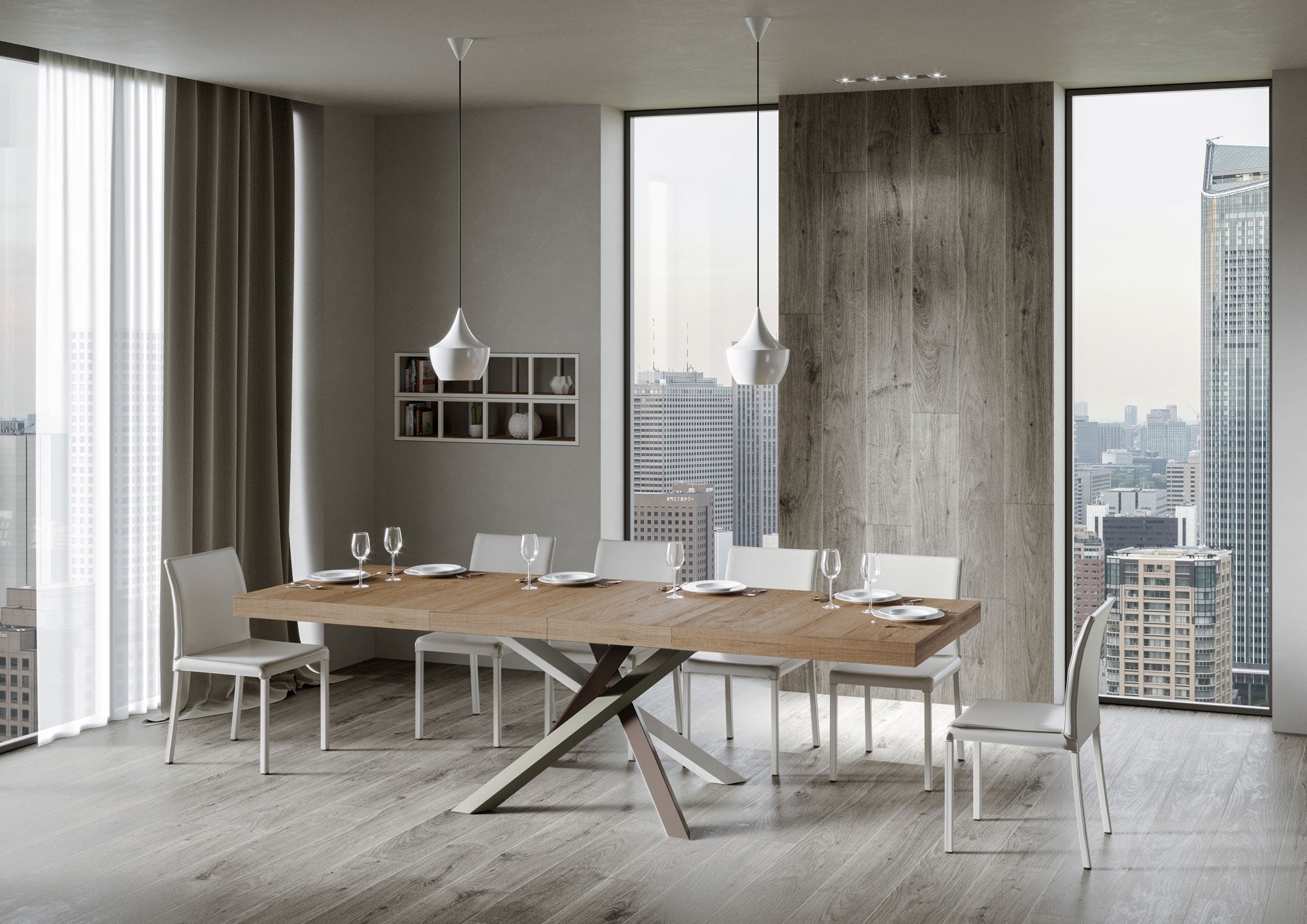 Tavolo Allungabile 120/224x90x77 cm Volantis Premium Quercia Natura