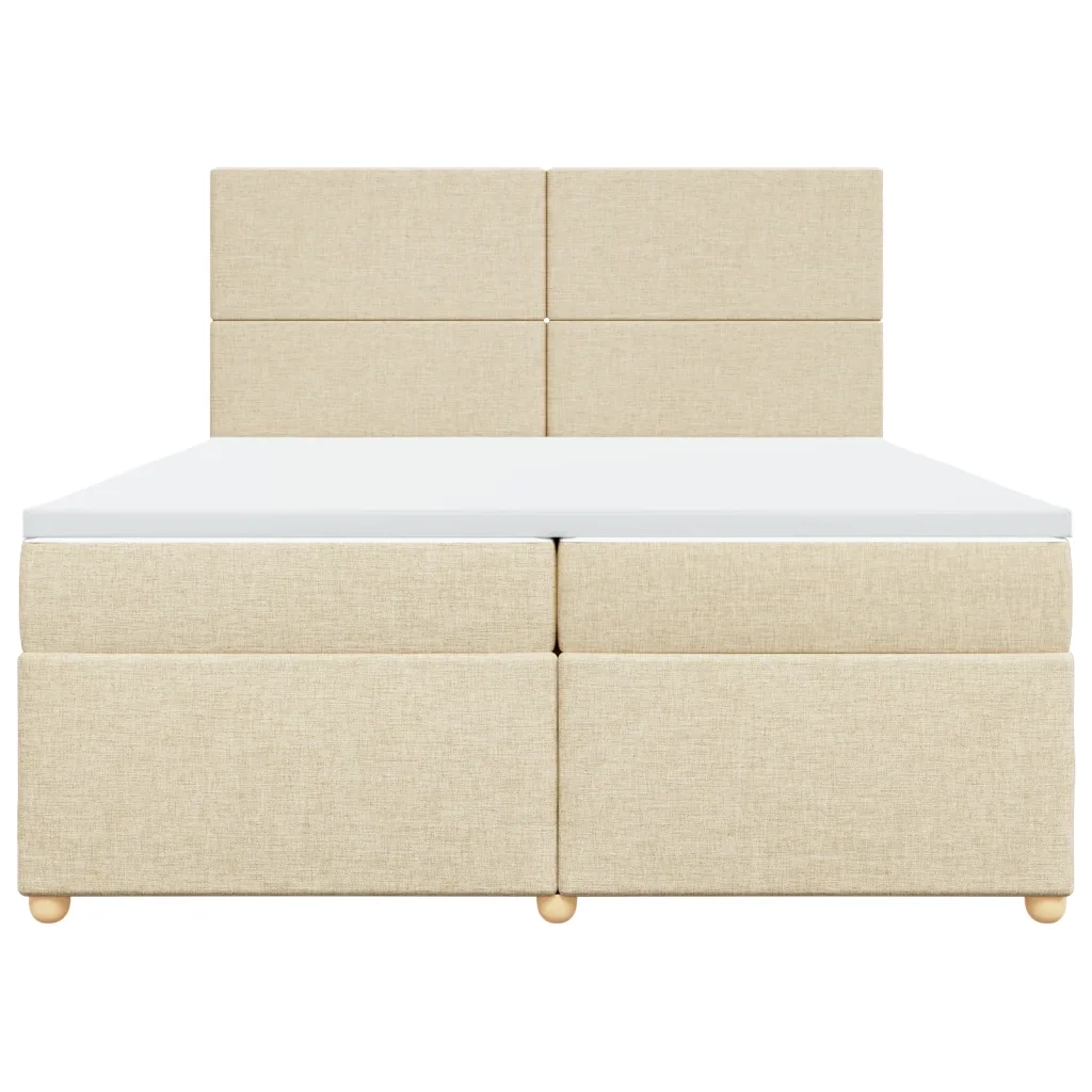 Giroletto a Molle con Materasso Crema 200x200 cm in Tessuto 3293685