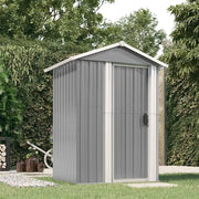 Capanno da Giardino Grigio 126x97,5x177 cm Acciaio Zincato 316234