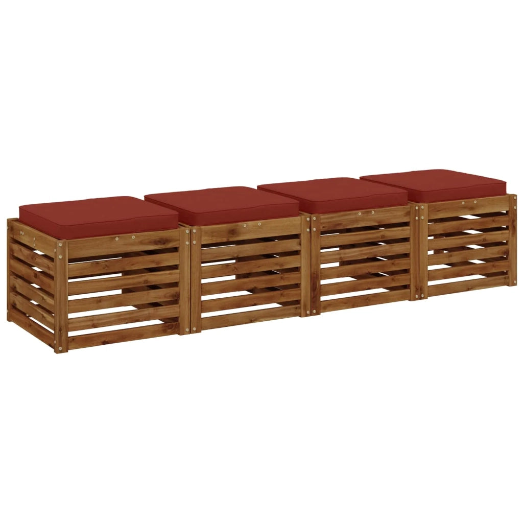 Cuscini per Sedia in 4 Pezzi VUGHT 4 pcs 100% Poliestere Rosso 946217
