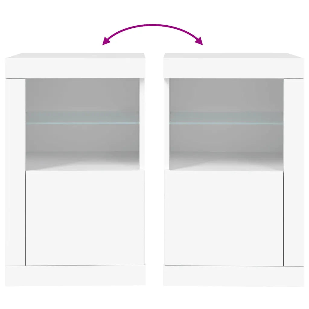 Armadietto con Luci LED Bianco in Legno Multistrato 836630