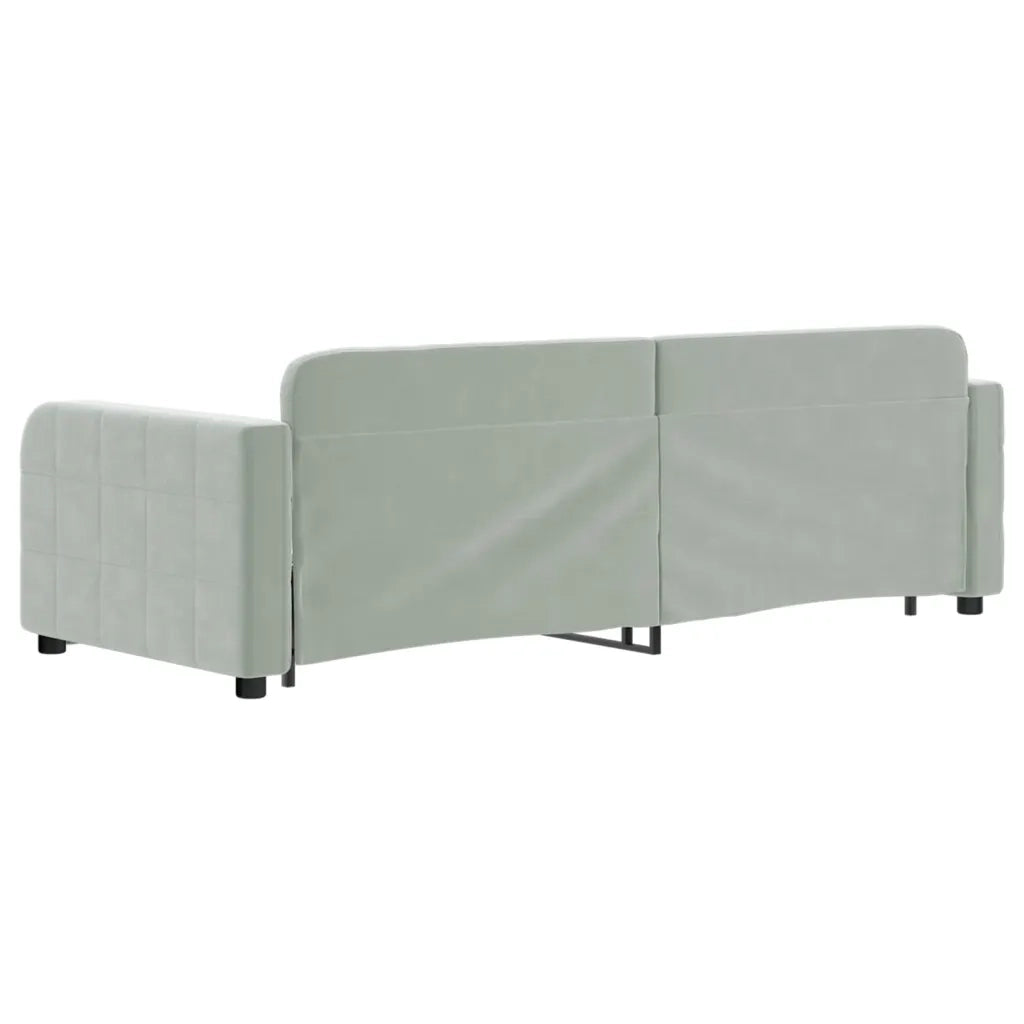Divano Letto con Letto Estraibile-Sofa Letto-Daybed Grigio Chiaro 80x200 Velluto 256536