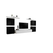 Set di mobili da salotto SWITCH IV design, colori bianco e nero lucido.