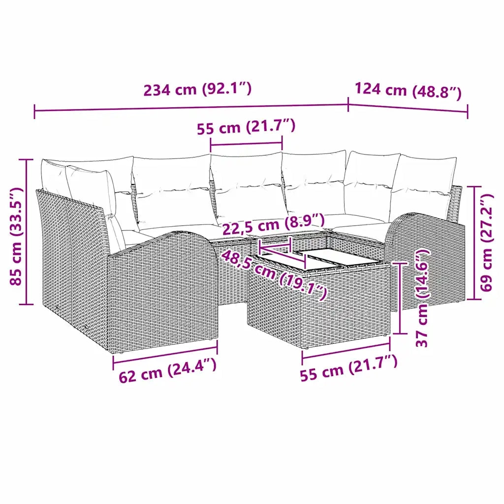 Set Divano da Giardino 7 pcs Grigio chiaro e grigio scuro 3354611