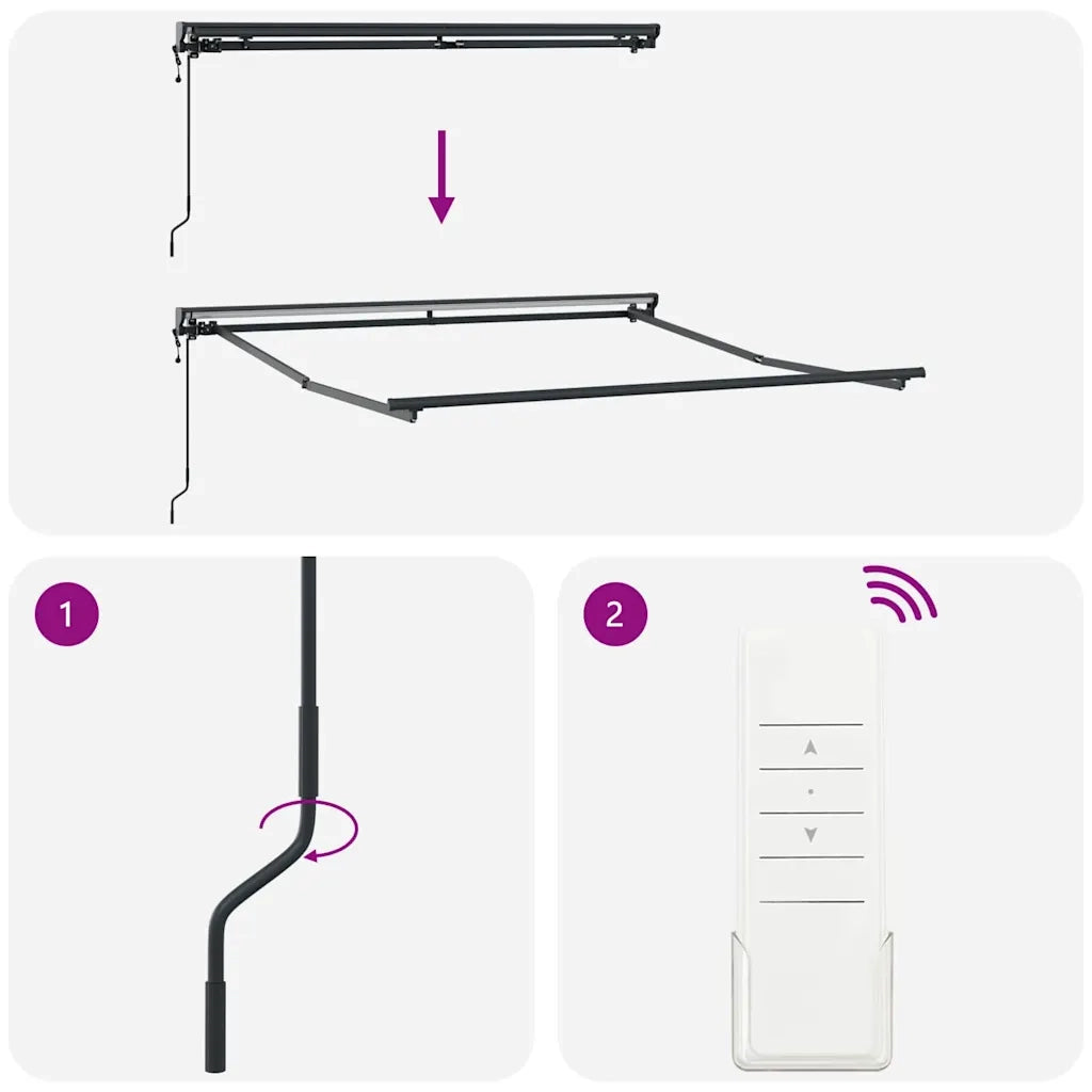Struttura della tenda Regolabile Antracite 3,5 x 2,5 m Acciaio 42002536
