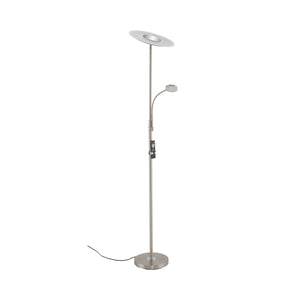 Piantana Moderna Agiled Metallo Nichel Satinato Led Integrato 28W 3000K Ip20