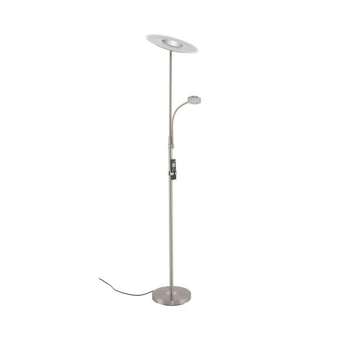 Piantana Moderna Agiled Metallo Nichel Satinato Led Integrato 28W 3000K Ip20