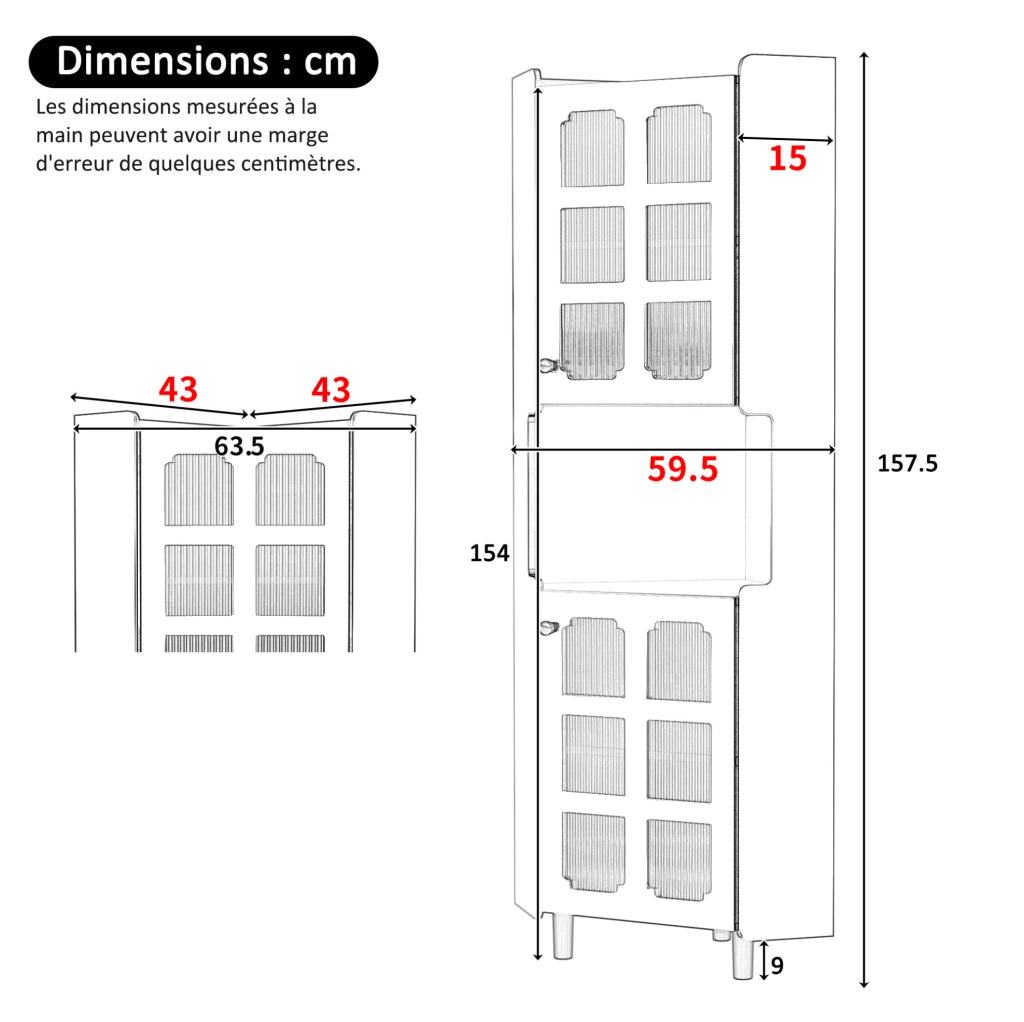 Mobile angolare contenitore bianco con LED, 63,5x157,5 cm, MDF