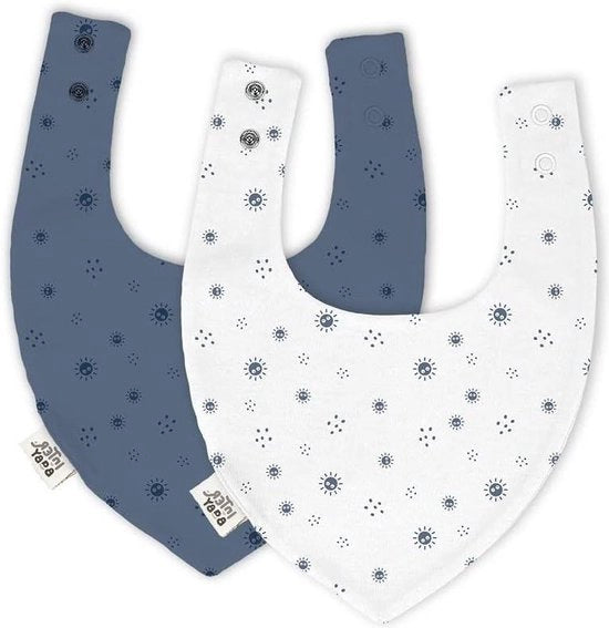 Set di 2 bandane blu con disegno di spazzola per polvere