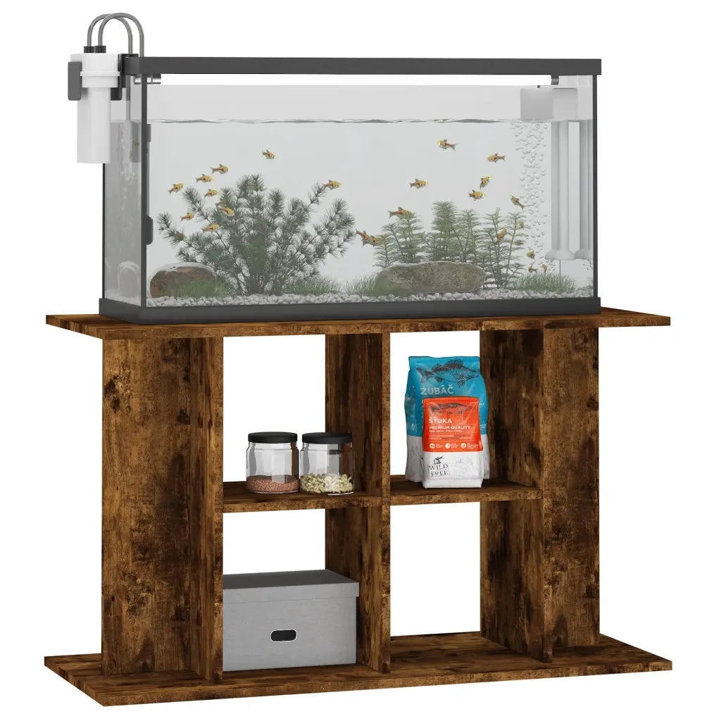 Supporto Acquario 100x40x60 cm in Legno Multistrato Rovere Fumo 833588