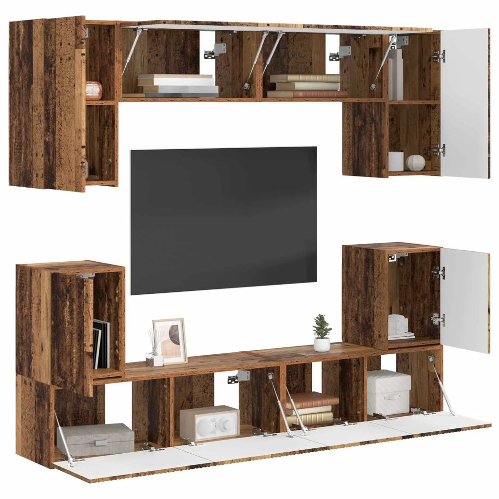 Set mobile TV 5 pcs Legno vecchio Legno multistrato