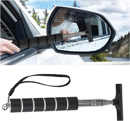 Wasserijst per retrovisore per auto - pulitore di parabrisi portatile - specchietto regolabile - nero .