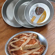 Trade Shop - Tris Teglie Ruoti Per Pastiera Crostata Dolci Tradizionali Stampo In Alluminio 22-26-30cm -