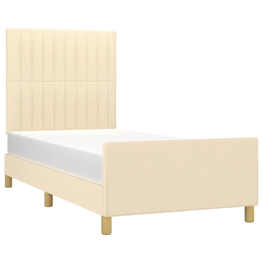 Giroletto senza Materasso Crema 90x190 cm in Tessuto