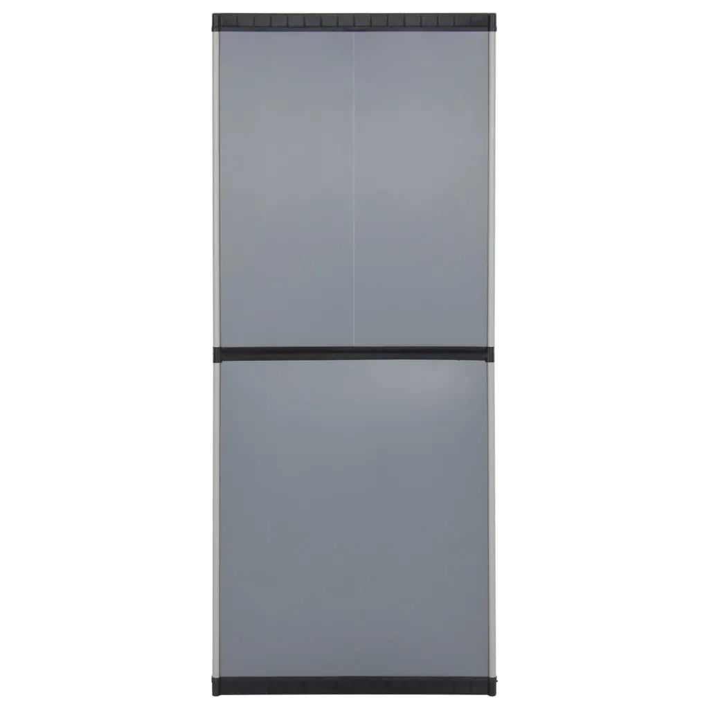 Armadietto da giardino con serratura e 3 ripiani 68 x 40 x 168 cm PVC grigio 02_0047063