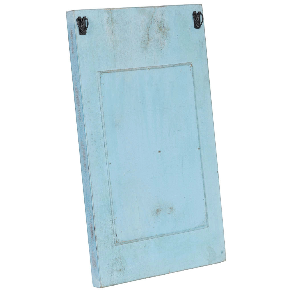 Specchio in legno blu 28x3x48 cm