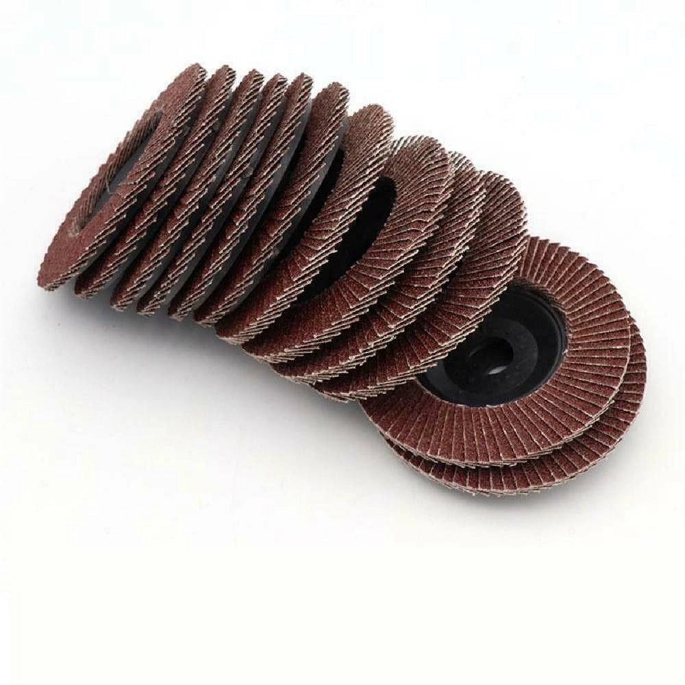 Trade Shop - Kit 10 Pz Disco Abrasivo Lamellare Per Smerigliatrice 115 Mm Grana 100 -