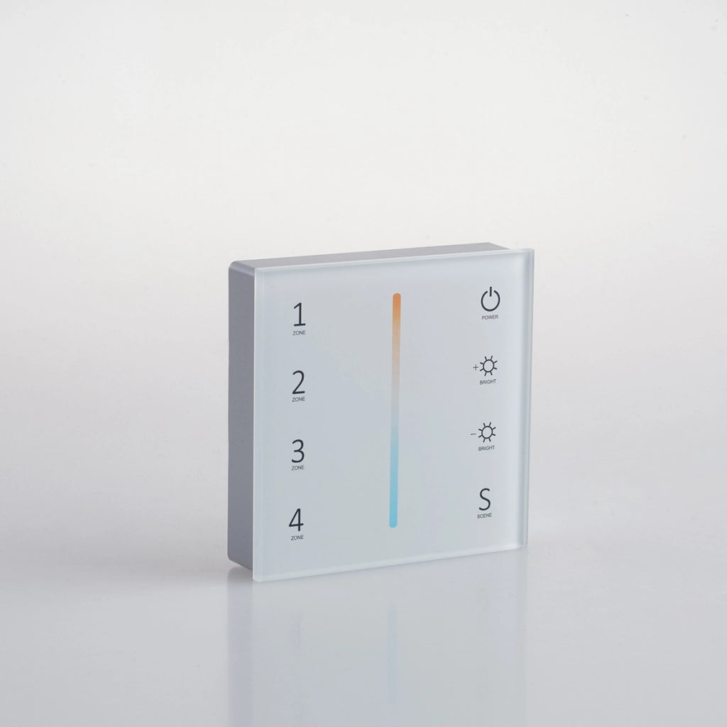 WALLPAD RF 2,4G CONTROLLO CCT BIANCO DINAMICO 4 ZONE 2 CANALI 8,6X8,6X3,6CM