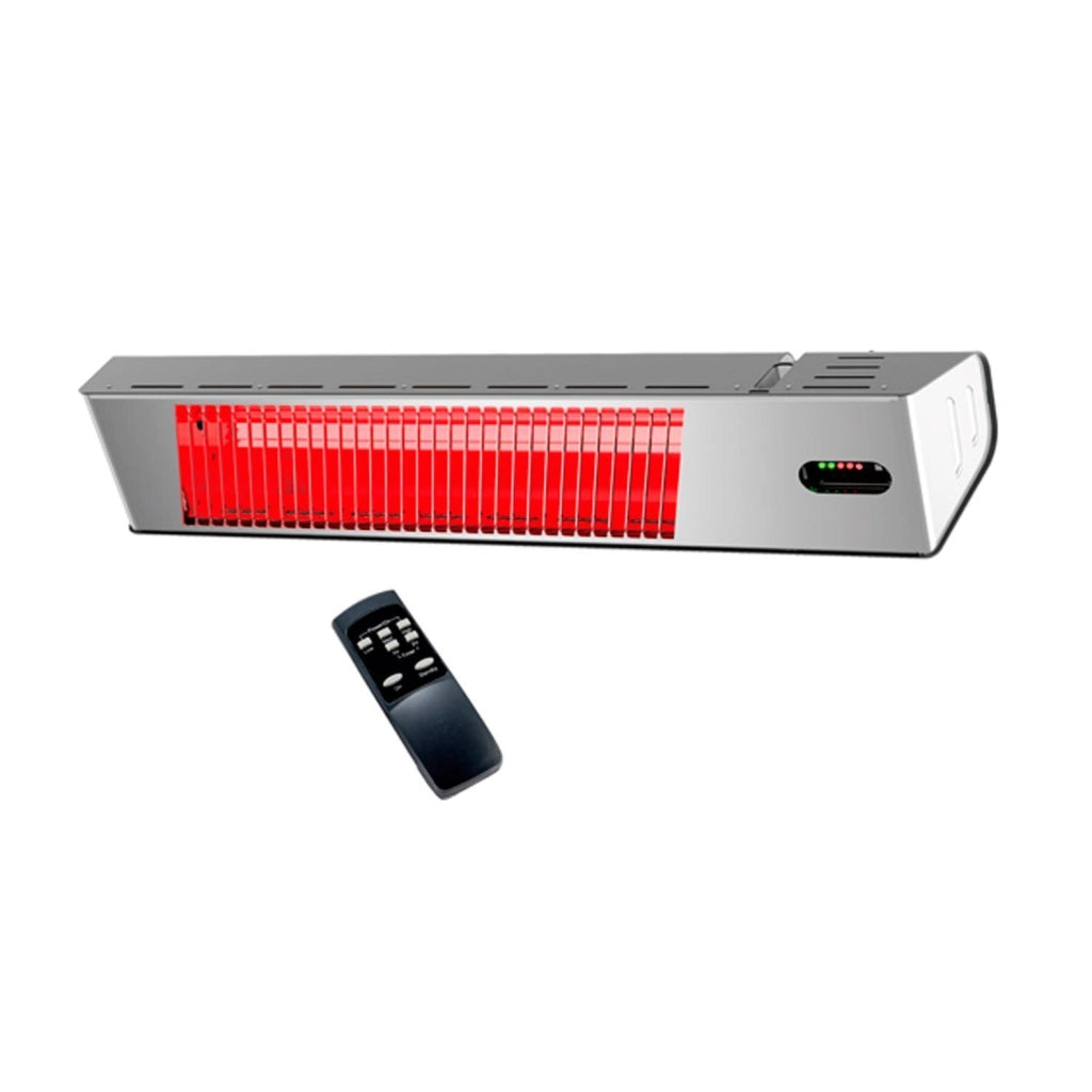 Mpc Malaga 2000w Riscaldatore Elettrico Infrarossi Da 2000w Regolabile Grigio Riscaldante Da Interno a Onda Corta a Ira e Telecomando Design Elegante Griglia a Protezione e Display a Led