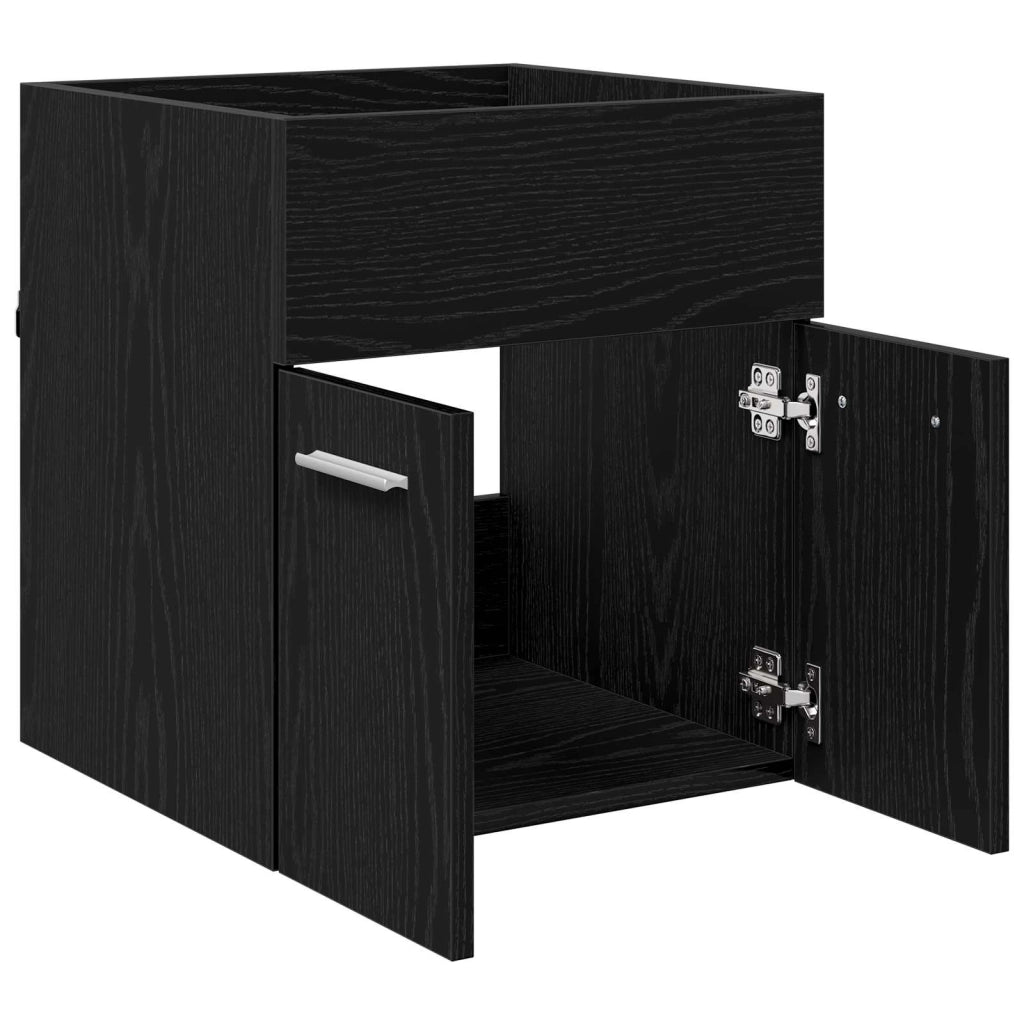 Mobiletto moderno per lavabo interno 41 x 38,5 x 46 cm ampio spazio di archiviazione elegante legno ingegnerizzato nero 02_0058393