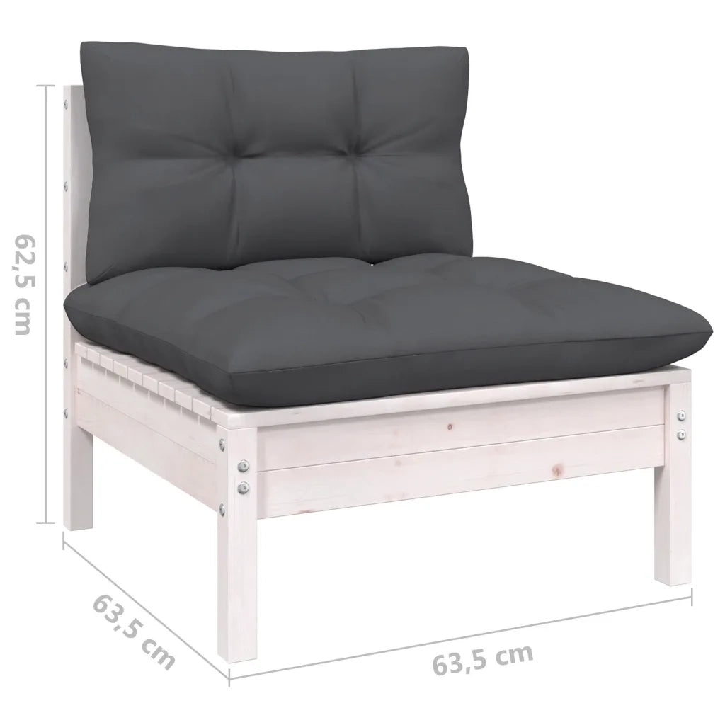 Set Divani da Giardino 14 pz con Cuscini Bianchi Legno di Pino cod mxl 44371