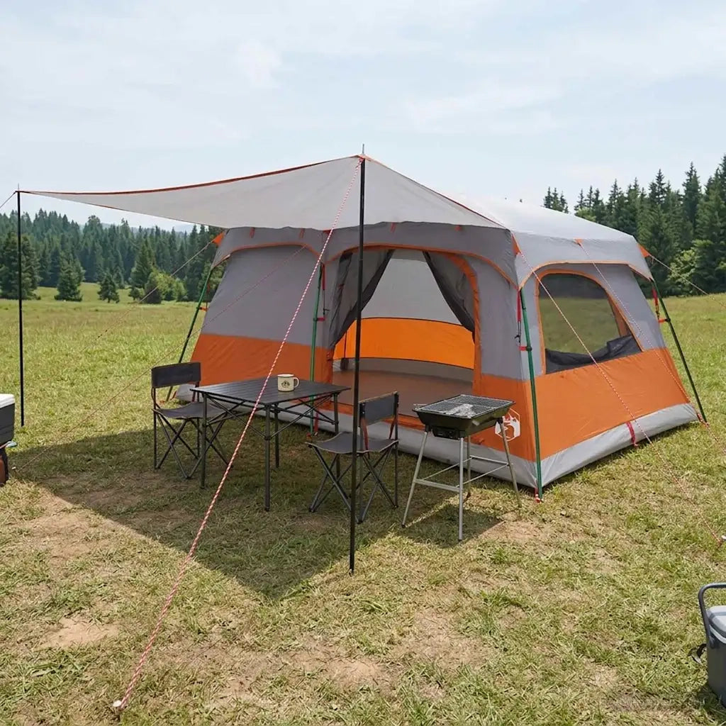 Tenda Familiare con tetto Grigio e arancione 500 x 400 x 230 cm 42028503