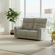 Divano recliner Elysio 2 posti elettrico in tessuto grigio 157 cm