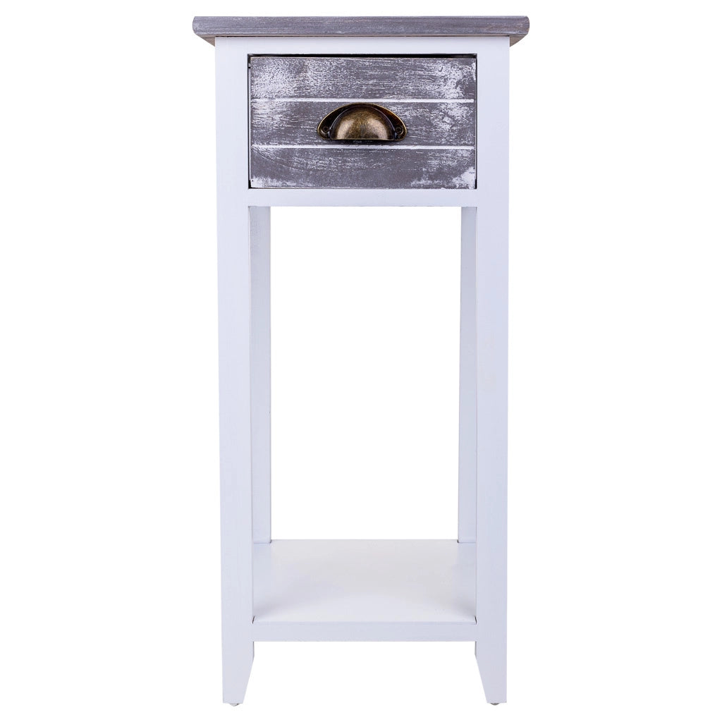 Comodino in legno bianco 30x30x63