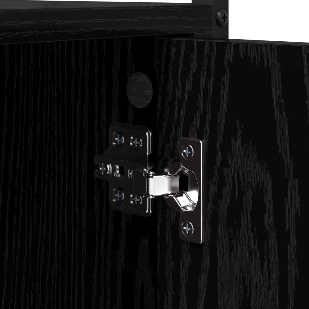 Mobile per Lavatrice Rovere Nero 68x48.5x194 cm