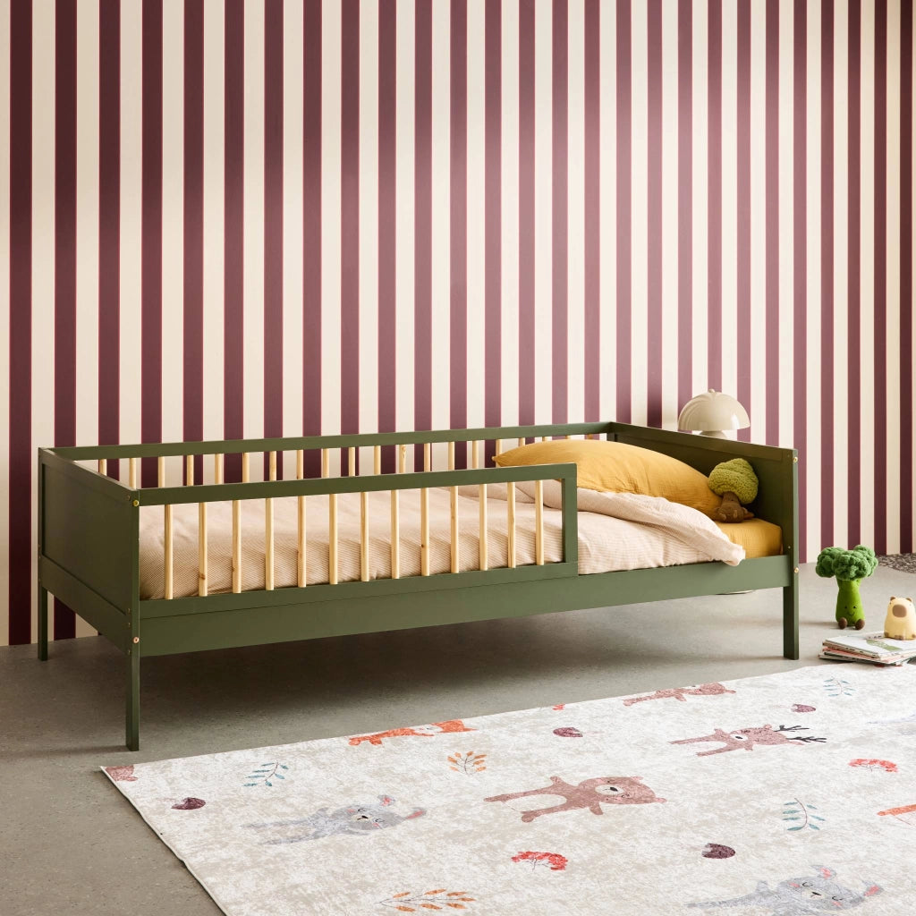 Letto bambino 90cm pino naturale rete a doghe inclusa, verde