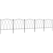Recinzione decorativa per giardino ¨C zephmum ¨C 5 pezzi, metallo, nero, 305x62 cm