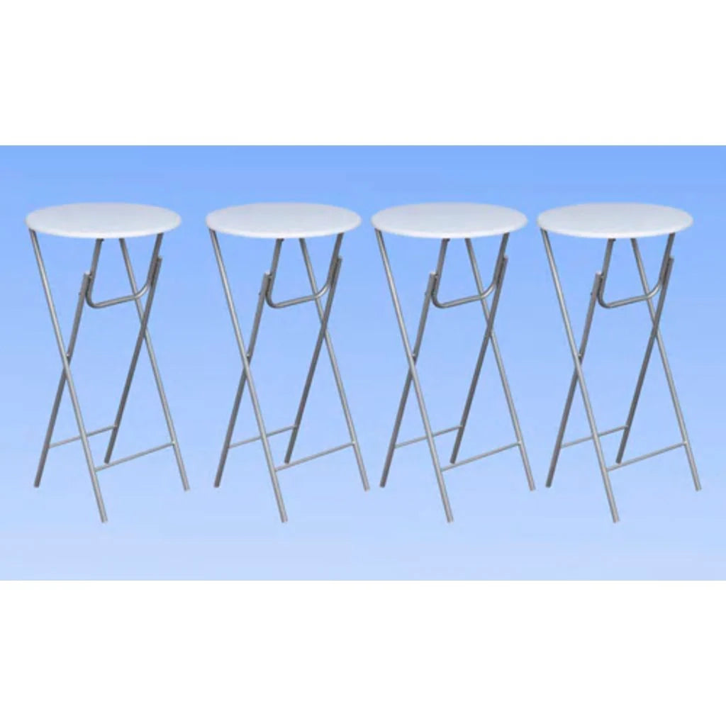 Tavolo alto da bar/bistrot 4 pezzi con piano in MDF bianco 0902034