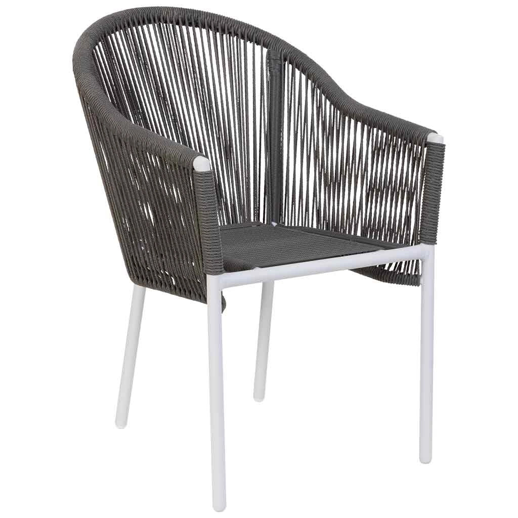 Sedia in rattan sintetico grigio 57x63x84,5