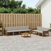 Set di divani da esterno 8 pcs Naturale e Grigio Chiaro 3381291