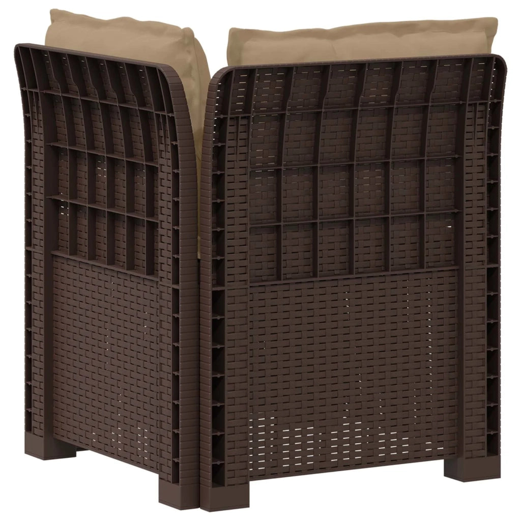 Divano da esterno-Divano da Giardino a 1 Posto con Cuscini Aspetto Rattan PP 119505