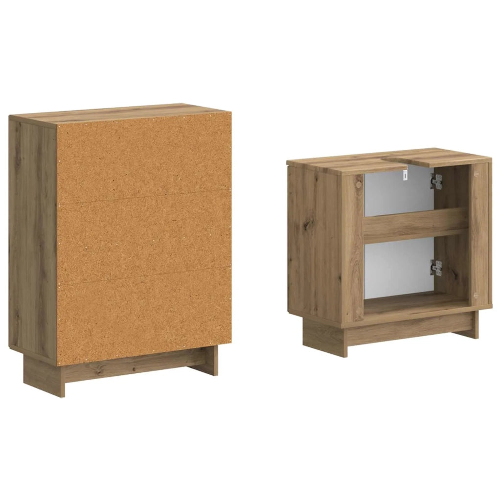 Set di Armadi da Bagno da 2 Pezzi EDE Rovere Artigianale 3417584