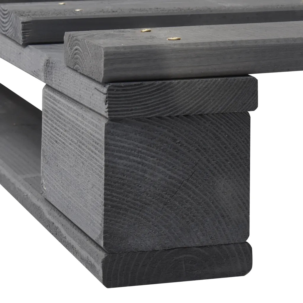 Giroletto in Pallet-Struttura Letto Grigio Legno Massello di Pino 200x200 cm