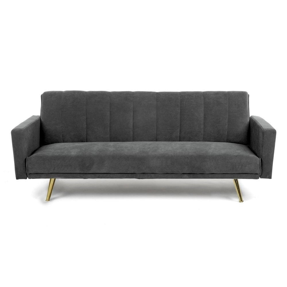 Divano letto tessuto grigio Issyk 198x86x81h