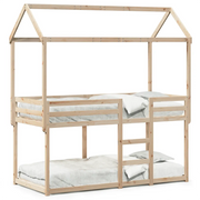 Letto a Castello senza Materasso-Struttura Letto a Castello 90x200cm Massello Pino 844620