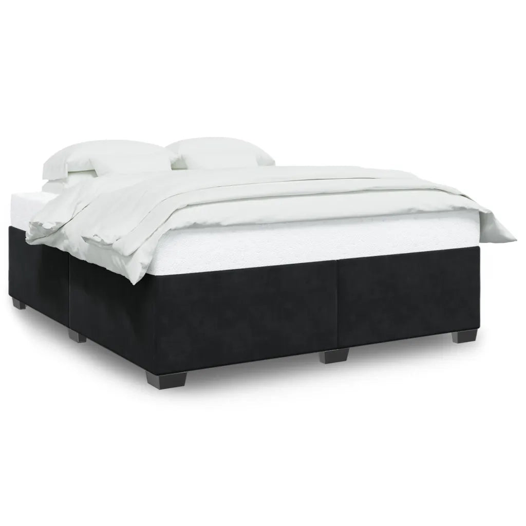Giroletto senza Materasso-Struttura Letto Nero 200x200 cm in Velluto 589669