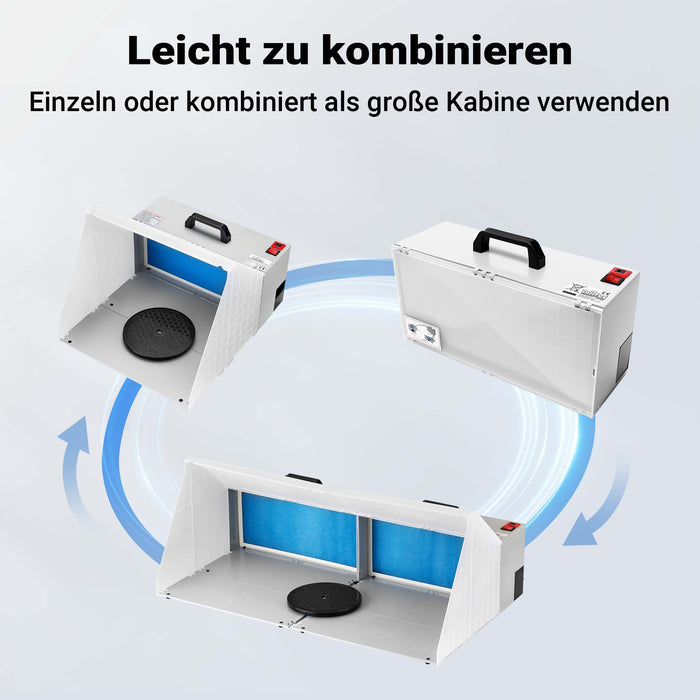 Doppia cabina di aspirazione per verniciatura ad aerografo 8m³/min Aspiratore estrattore con filtro