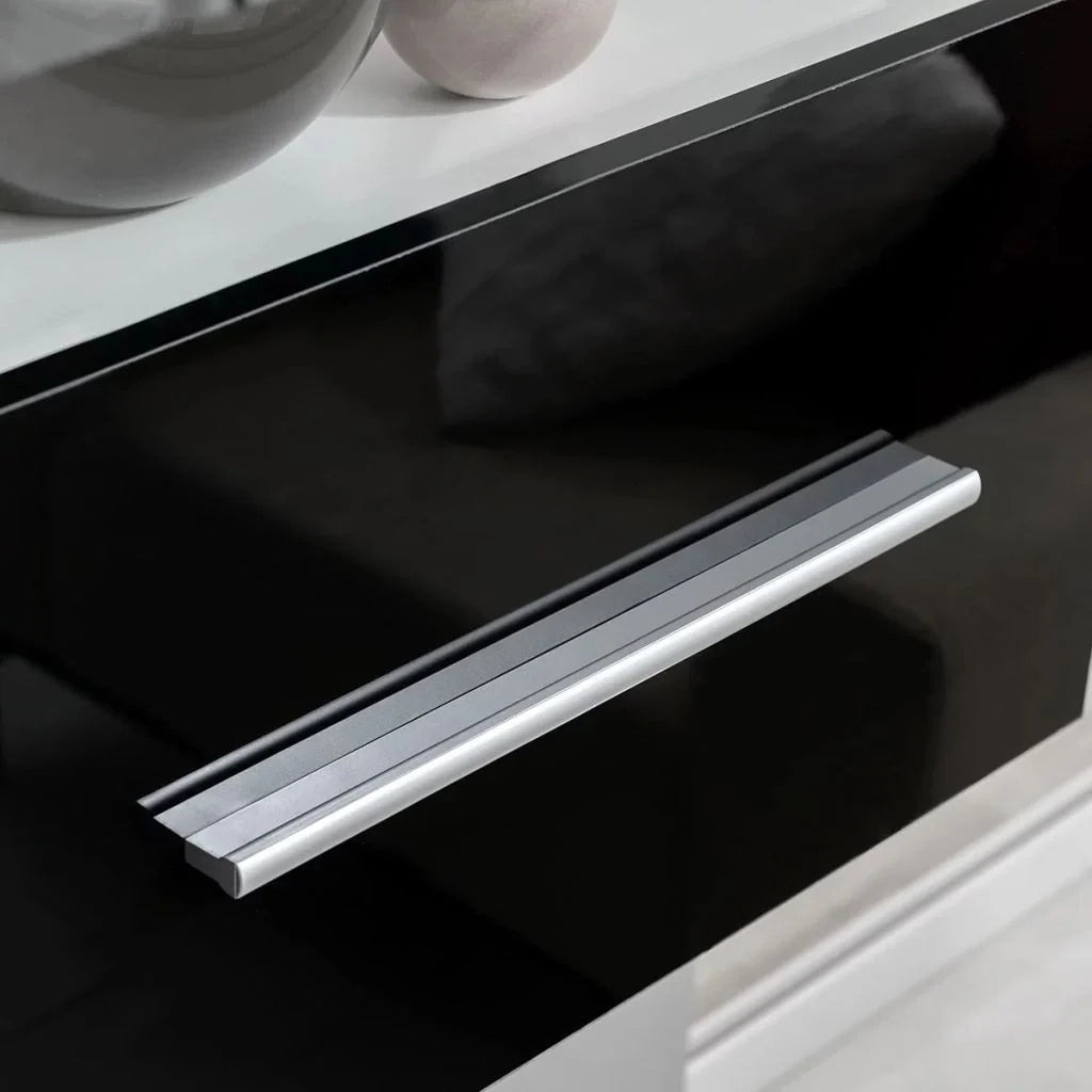 Mobile TV/credenza da parete 5 pezzi con design pratico e illuminazione a LED nero 2502198